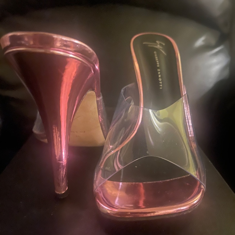 Giuseppe zanoti metallic pink clear pump